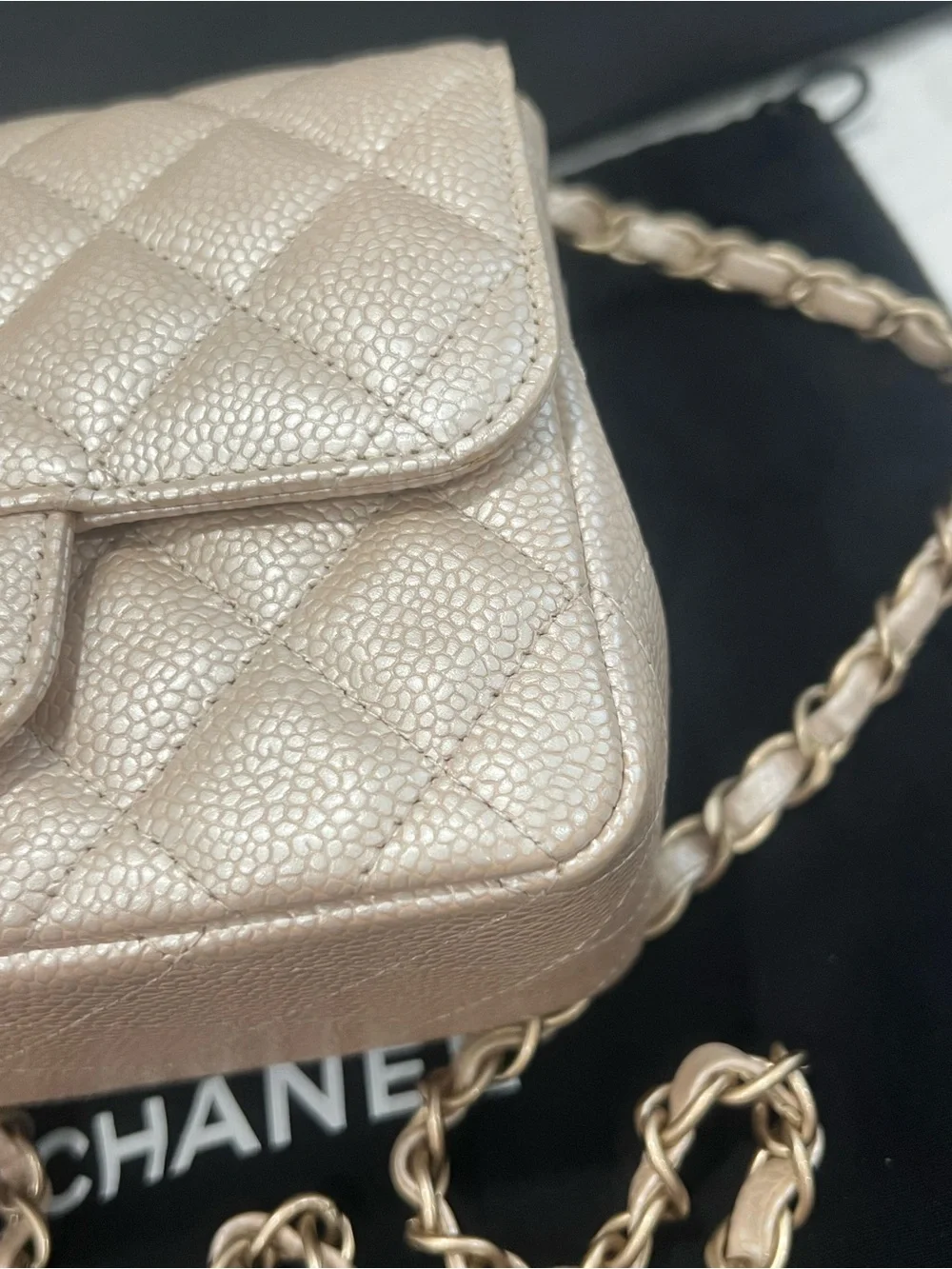 Rare🔥Chanel Classic Caviar Square Flap Bag GHW